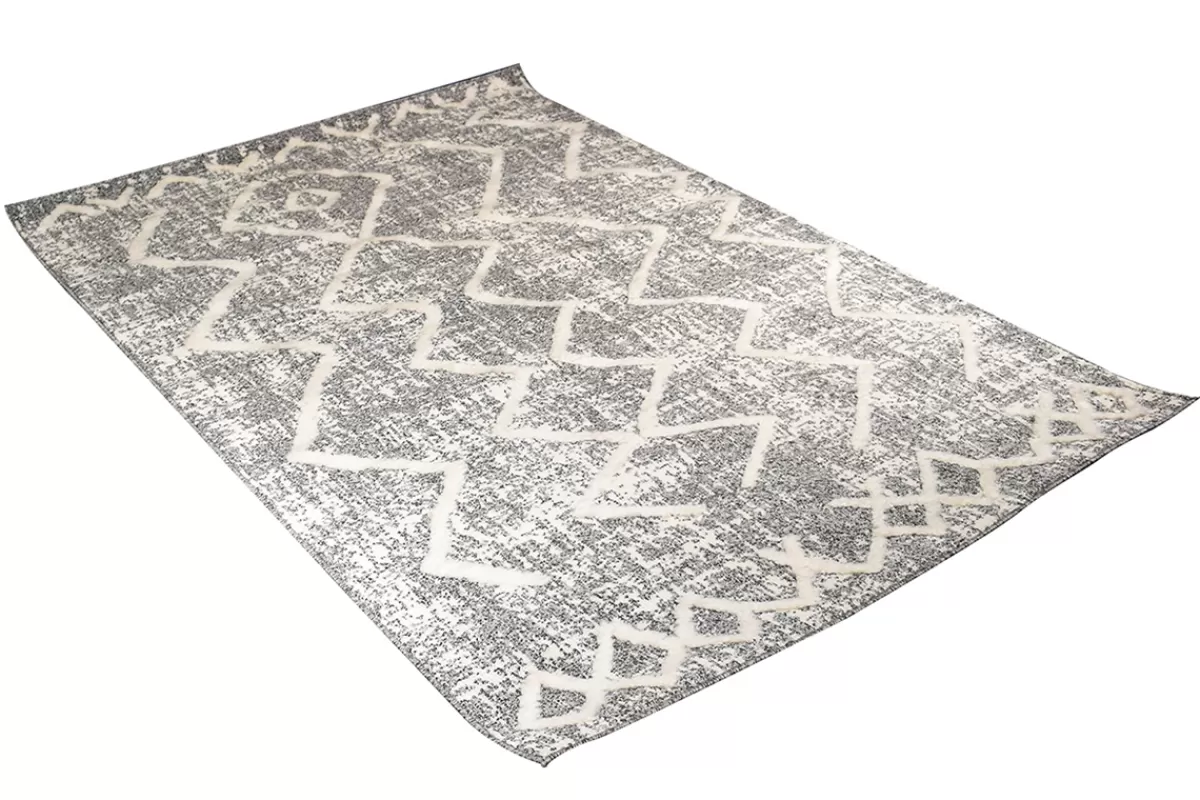 Miliboo Alfombras-Alfombra bereber con relieve gris y beige 160 × 230 cm PALEO