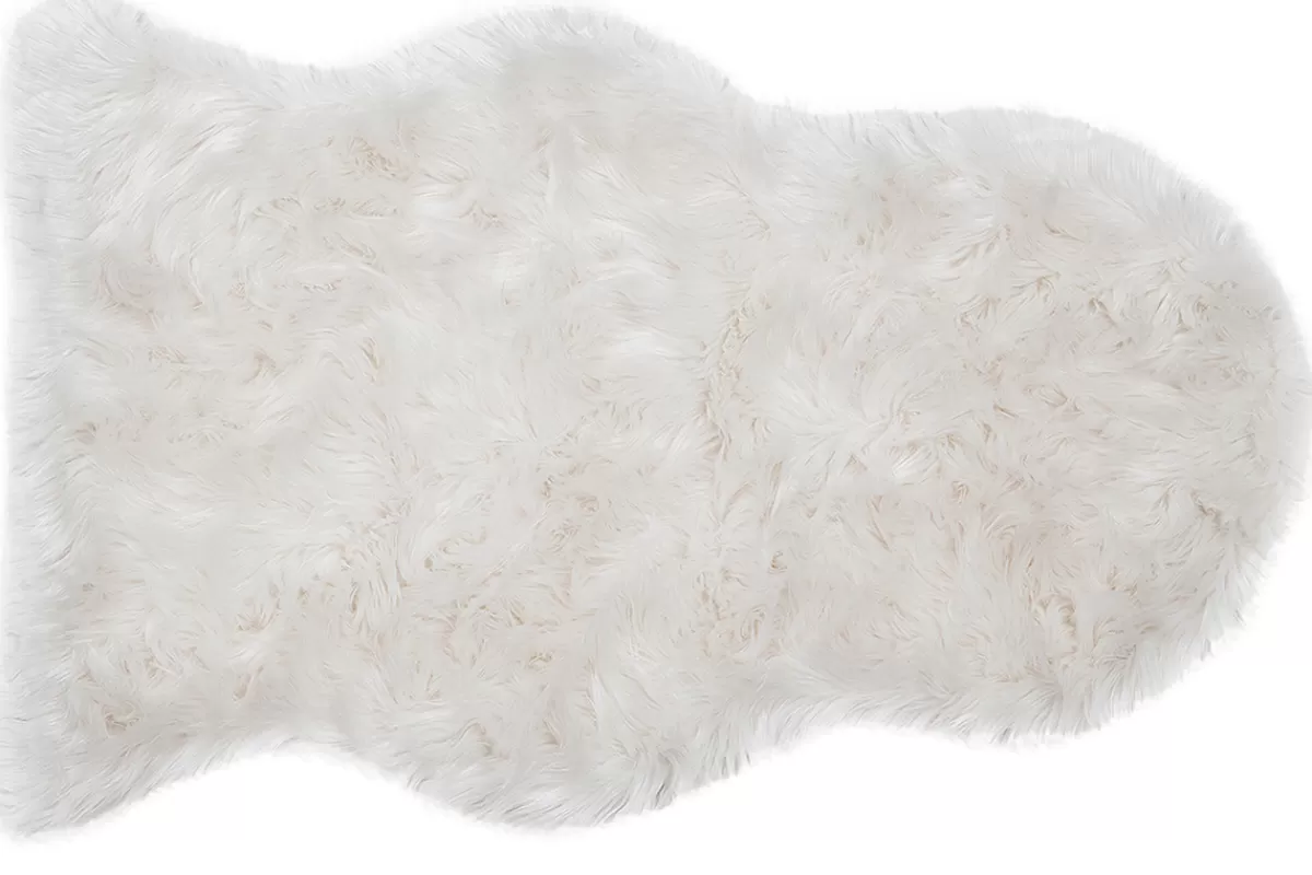 Miliboo Alfombras-Alfombra de cama imitación pelaje blanco 60 x 90 cm MEGEVE (Este producto ya no se comercializa)