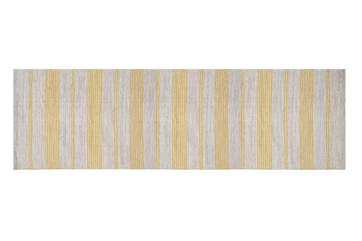 Miliboo Alfombras-Alfombra de pasillo de algodón amarillo y beige 60 x 200 cm CABOURG
