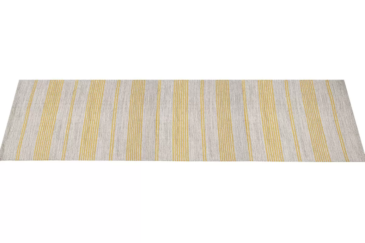 Miliboo Alfombras-Alfombra de pasillo de algodón amarillo y beige 60 x 200 cm CABOURG