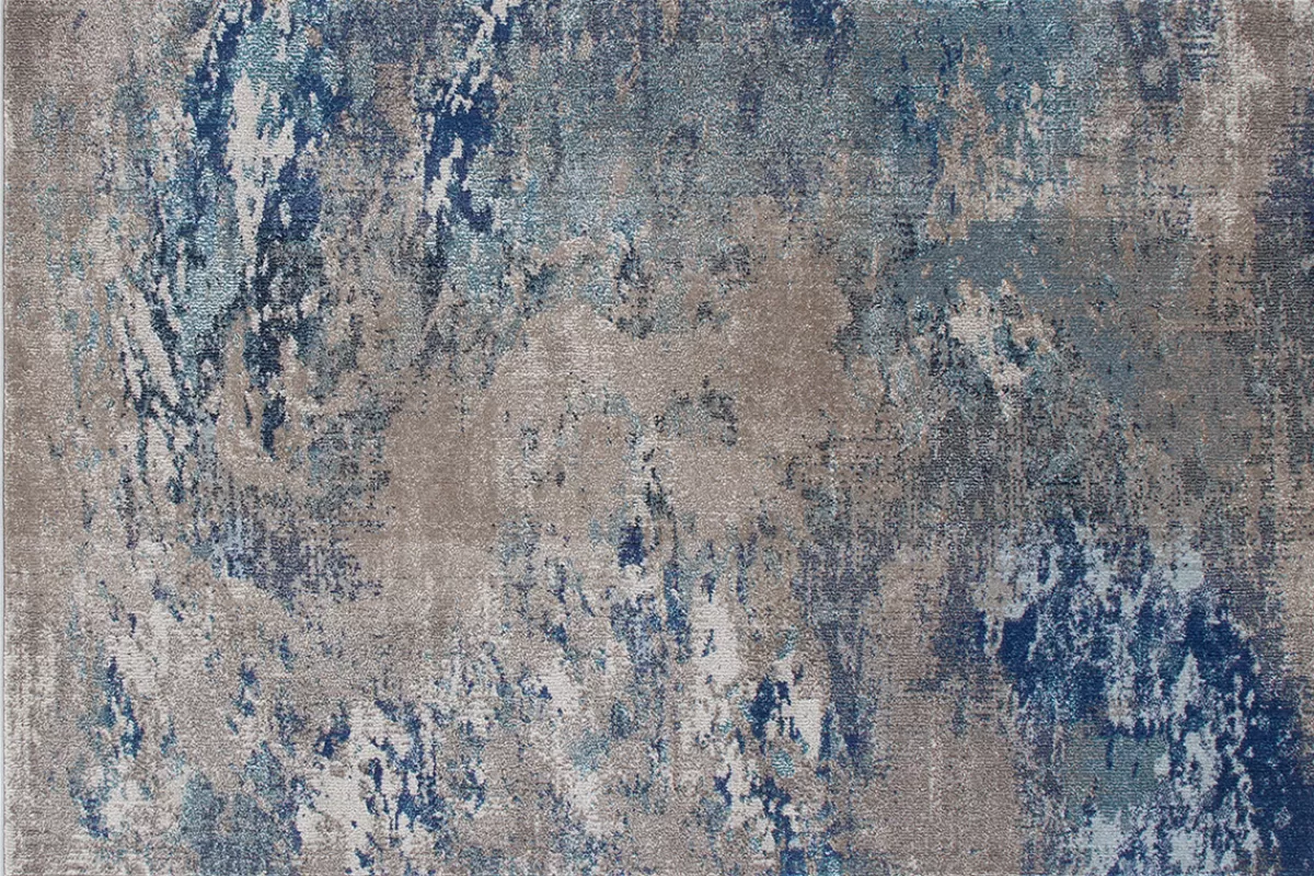 Miliboo Alfombras-Alfombra rectangular con motivo abstracto azul 160 x 230 cm CAPS