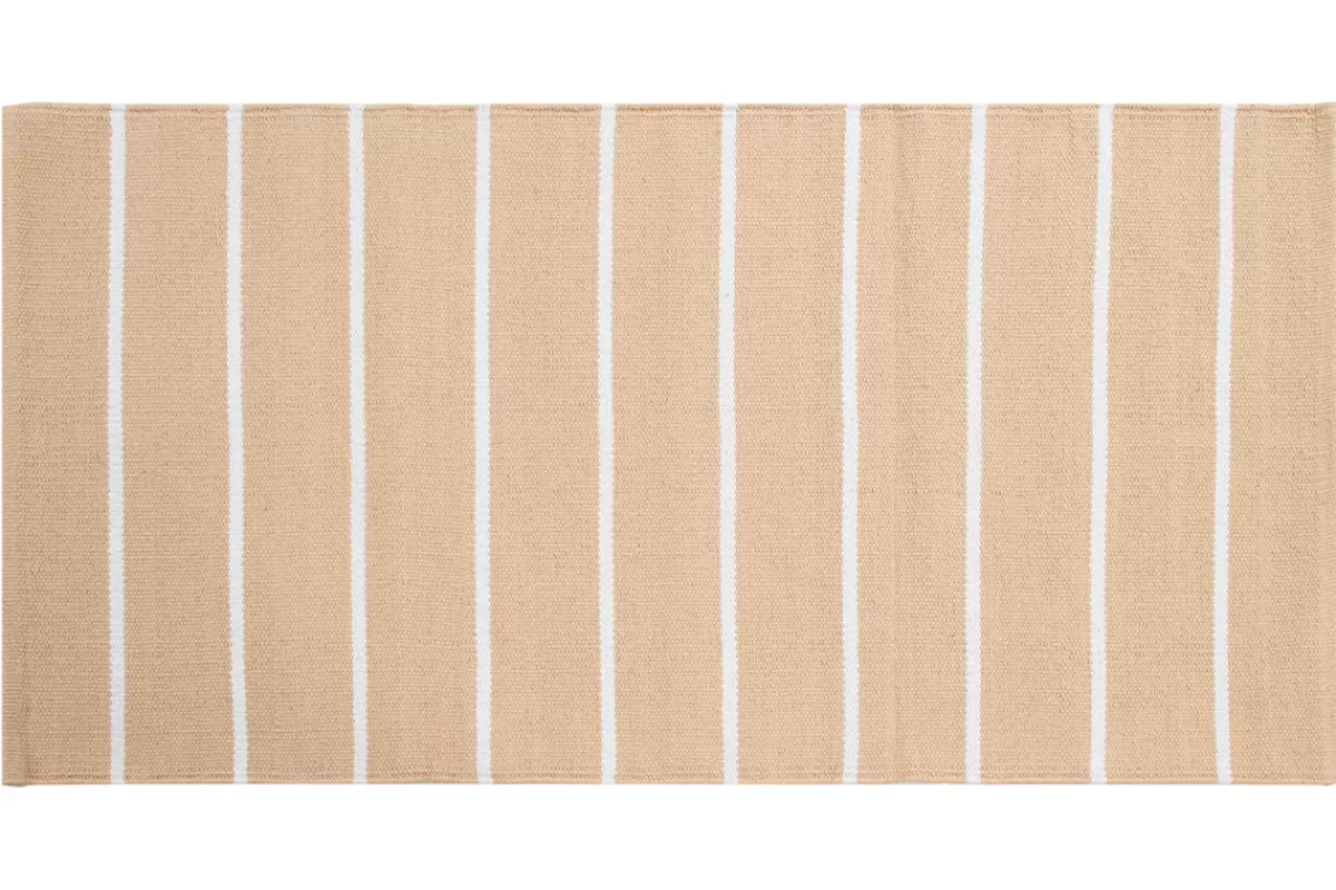 Miliboo Alfombras-Alfombra rectangular de rayas beige y blancas 60 x 180 cm LANZA