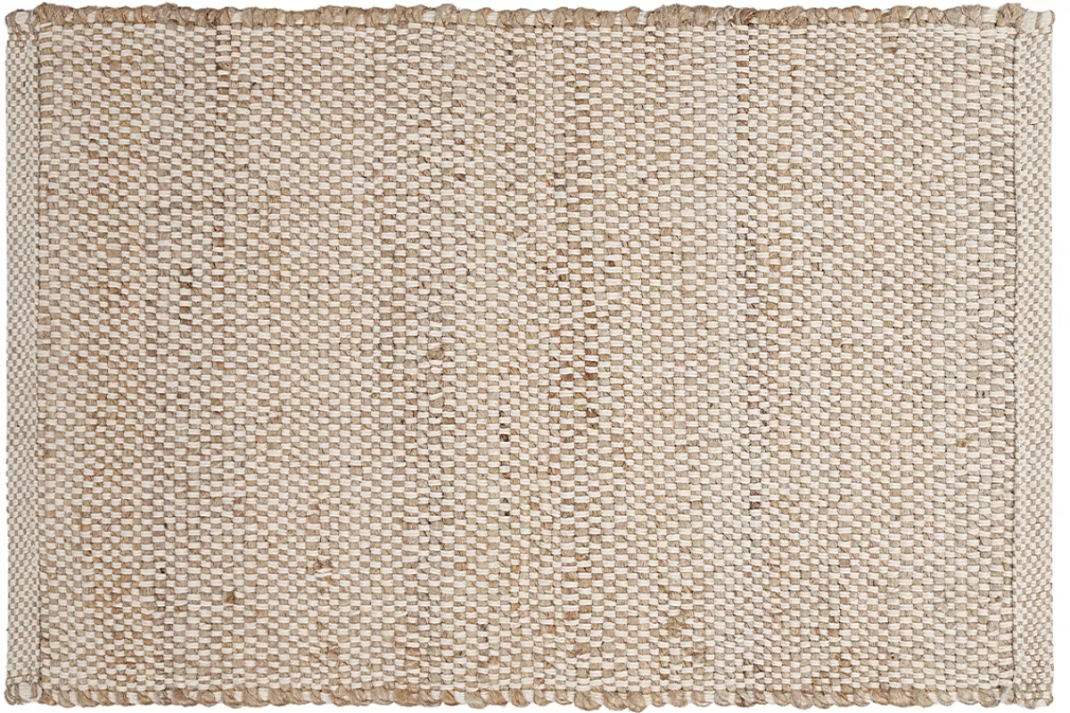 Miliboo Alfombras-Alfombra rectangular de yute y algodón beige 140 x 200 EFFIA