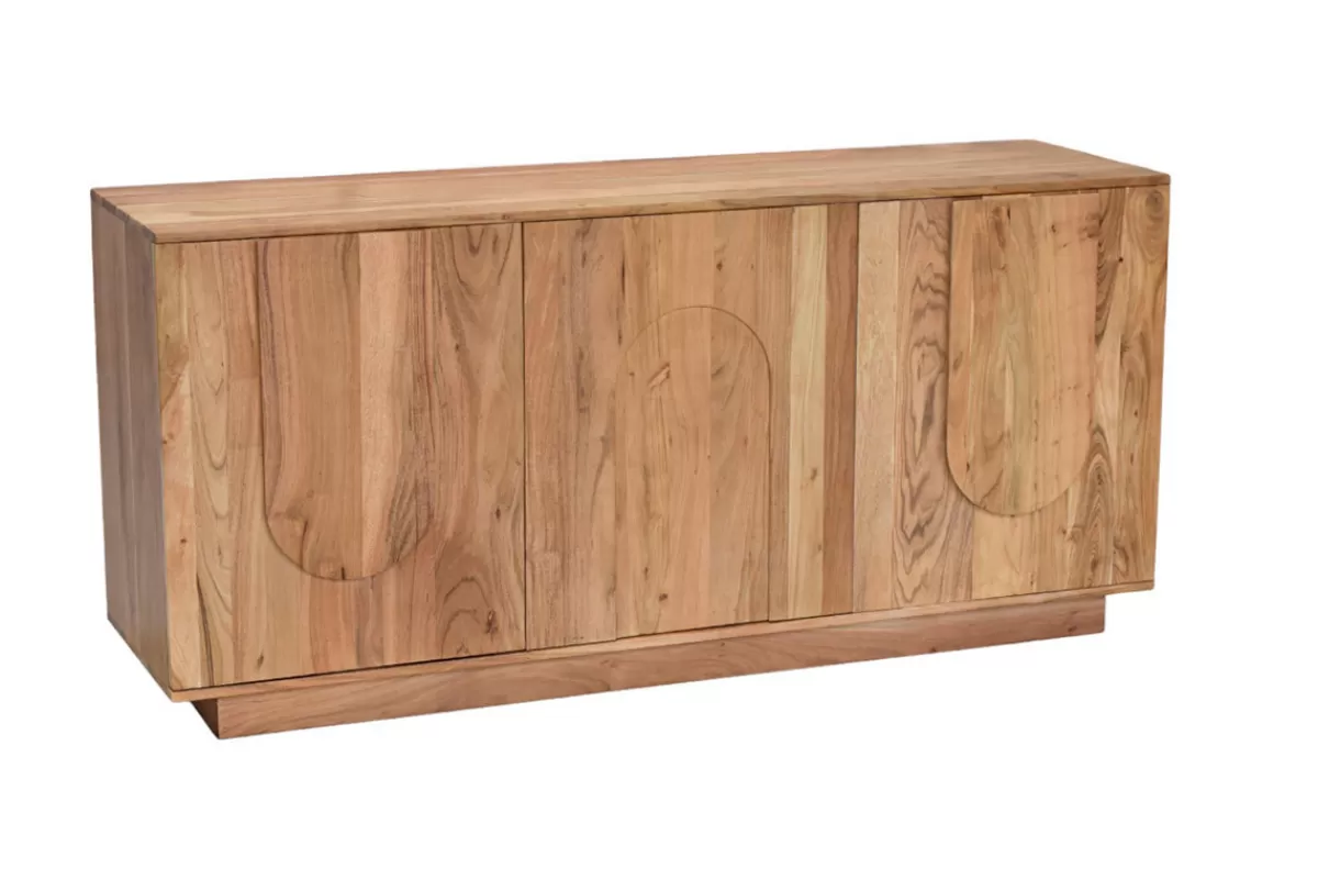 Miliboo Aparadores-Aparador 3 puertas de madera maciza grabada 160 cm ARK