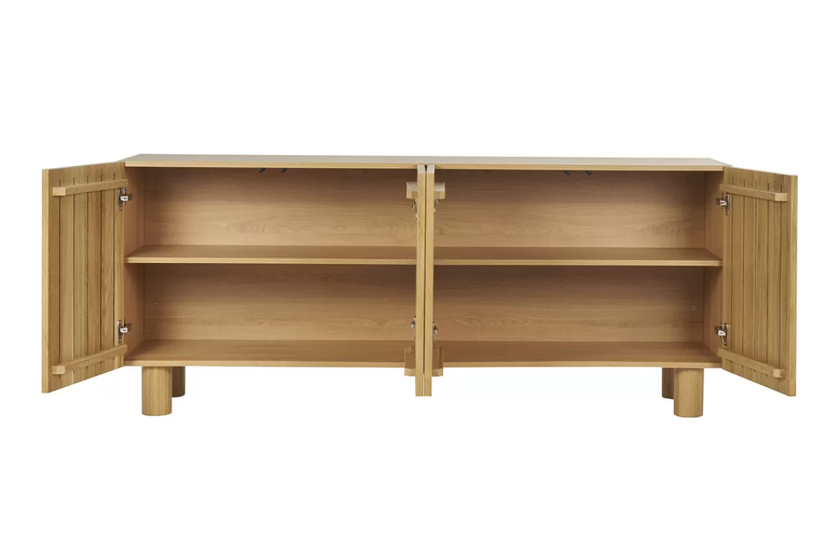 Miliboo Aparadores-Aparador de 4 puertas roble macizo claro 180 cm GOSHI