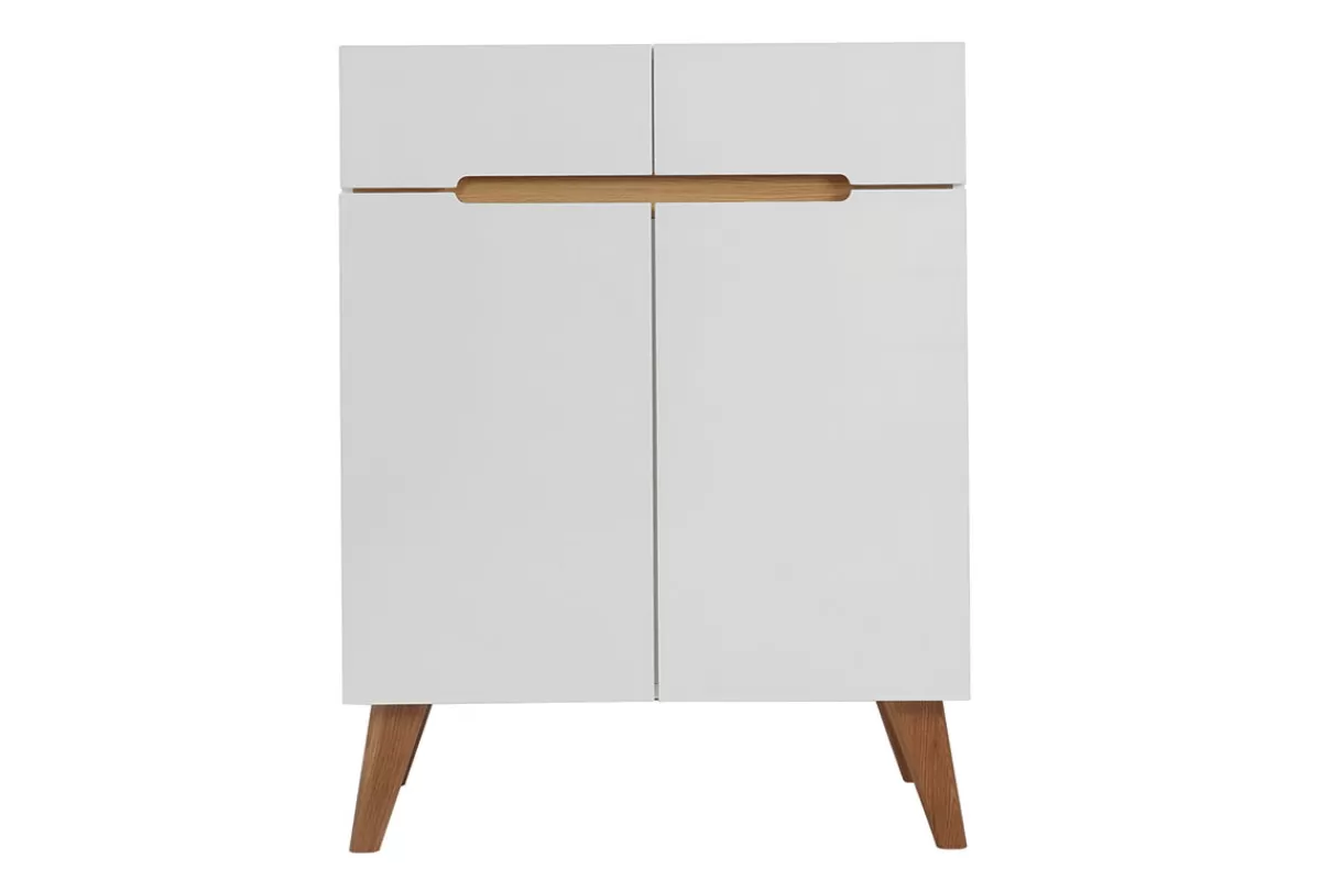 Miliboo Aparadores-Aparador escandinavo blanco y fresno 80cm MELKA