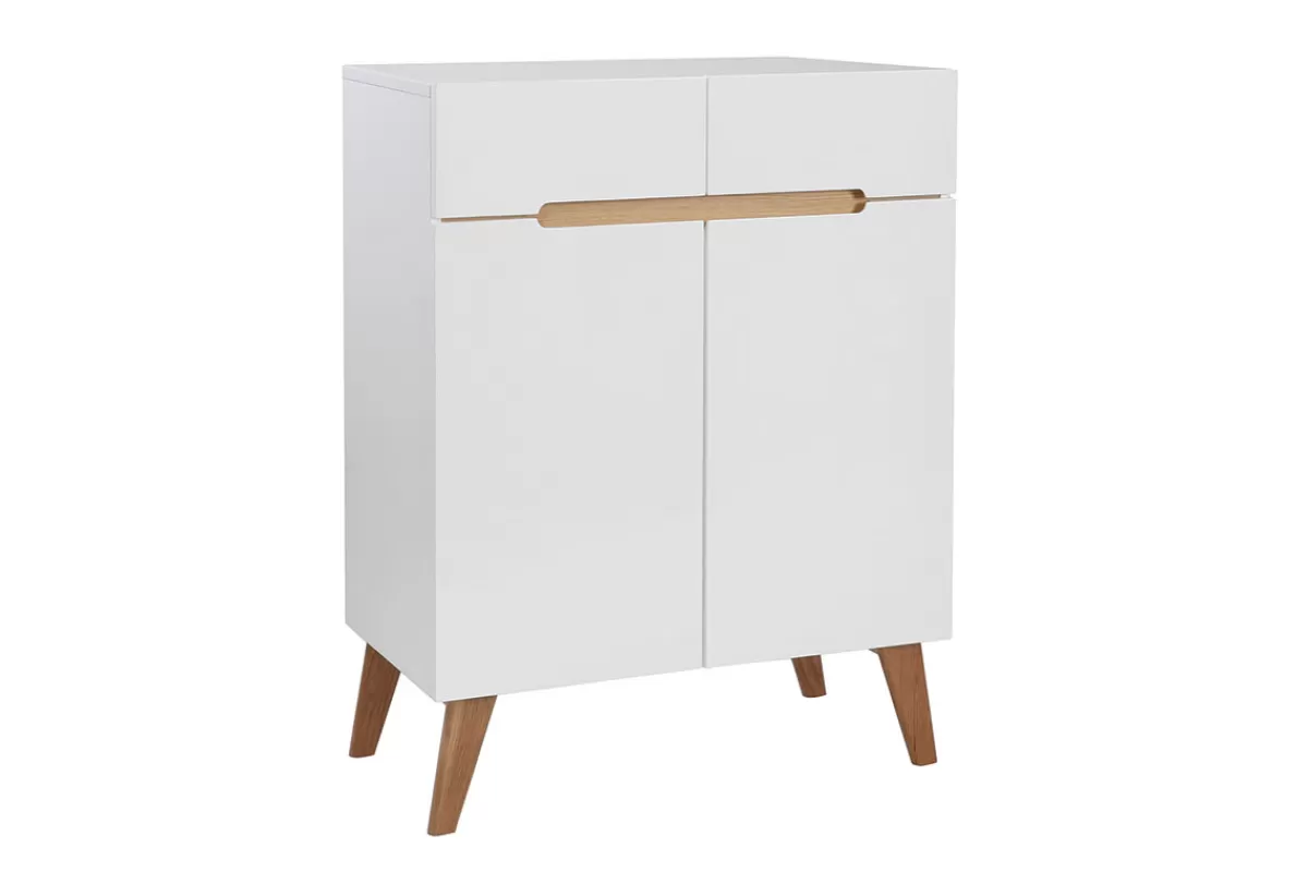 Miliboo Aparadores-Aparador escandinavo blanco y fresno 80cm MELKA