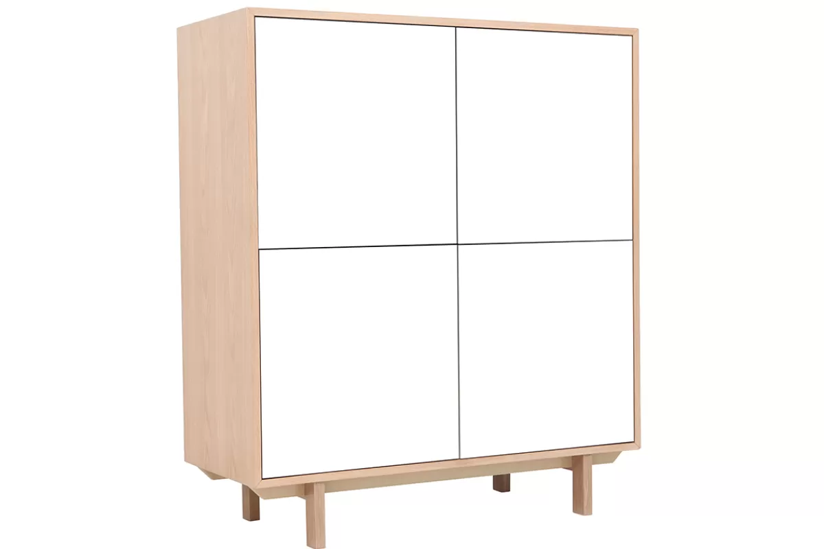 Miliboo Aparadores-Aparador nórdico madera y blanco A125cm SID