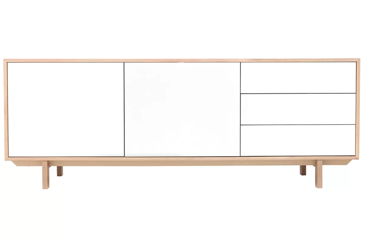 Miliboo Aparadores-Aparador nórdico madera y blanco 195cm SID