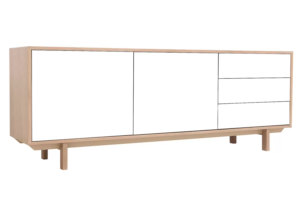 Miliboo Aparadores-Aparador nórdico madera y blanco 195cm SID