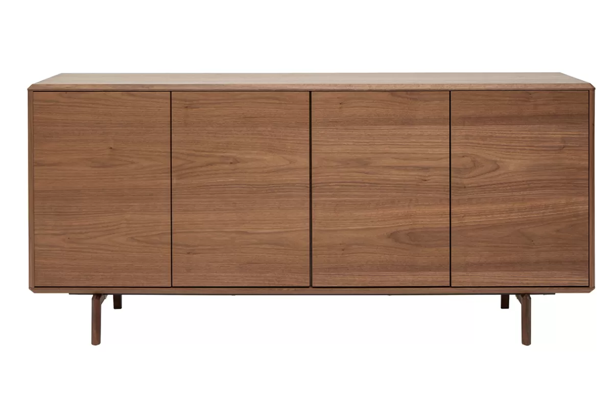Miliboo Aparadores-Aparador vintage con 4 puertas de madera oscura 160 cm SUVA