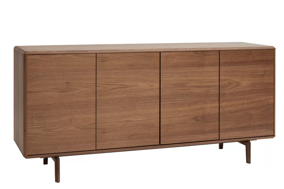 Miliboo Aparadores-Aparador vintage con 4 puertas de madera oscura 160 cm SUVA