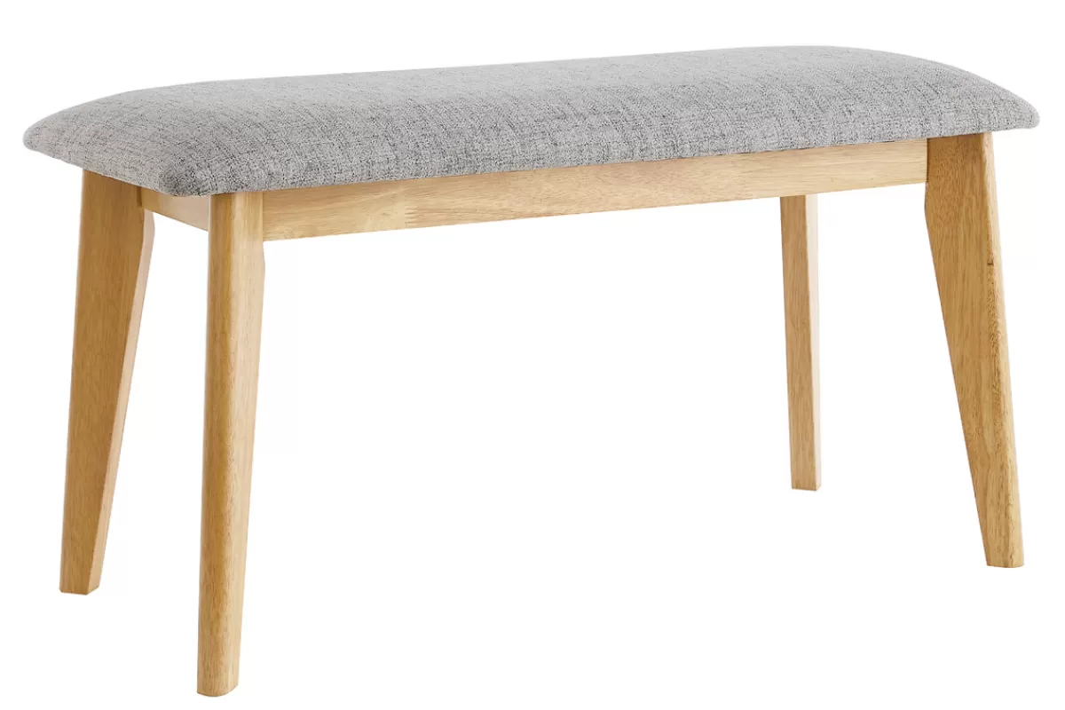 Miliboo Bancos-Banco de madera con tejido gris claro ELION