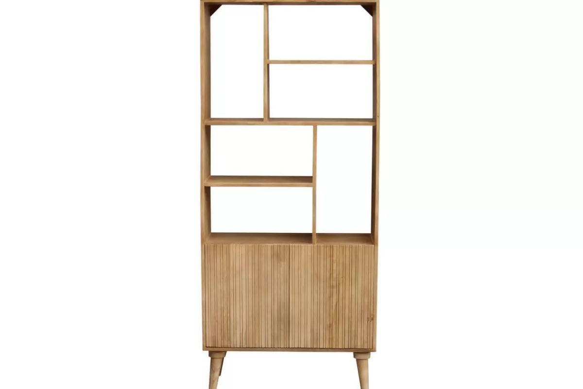 Miliboo Bibliotecas & Estanterías | Bibliotecas & Estanterías-Biblioteca en mango con 2 puertas grabadas RUBIA