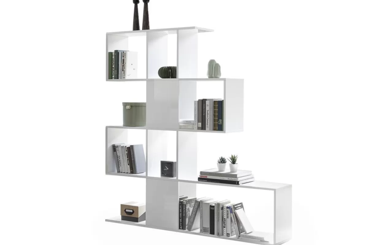 Miliboo Bibliotecas & Estanterías | Bibliotecas & Estanterías-Biblioteca separador blanco lacado brillante A147 cm COMO