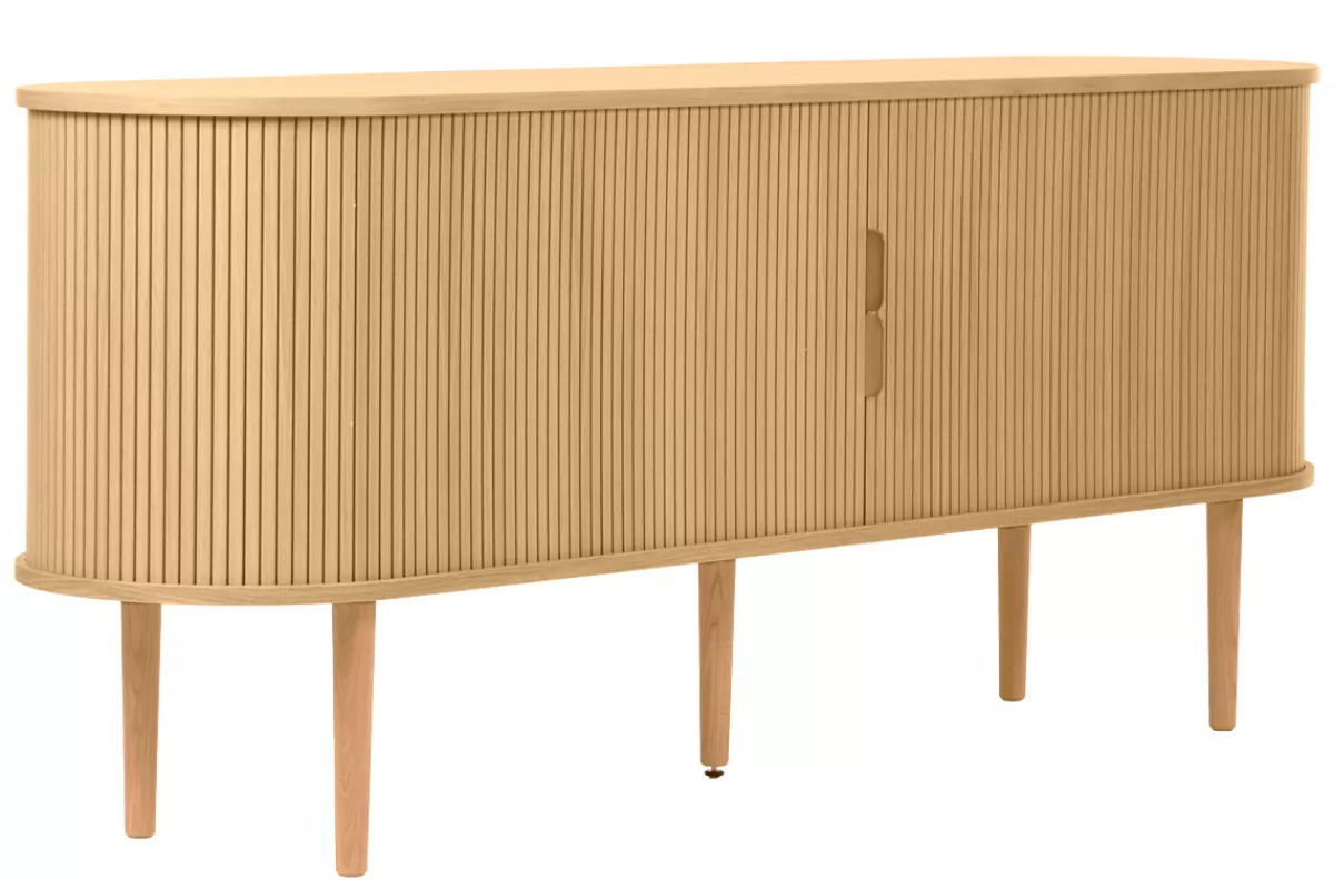 Miliboo Aparadores-Buffet vintage madera clara de roble con almacenamiento 2 puertas correderas L180 cm EPIC