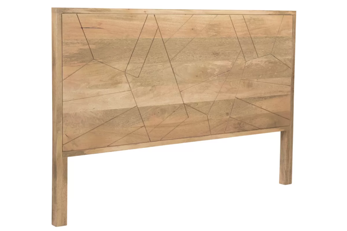 Miliboo Cabecera De Cama-Cabecero de cama de madera de mango maciza con grabados 165 cm LINIUM