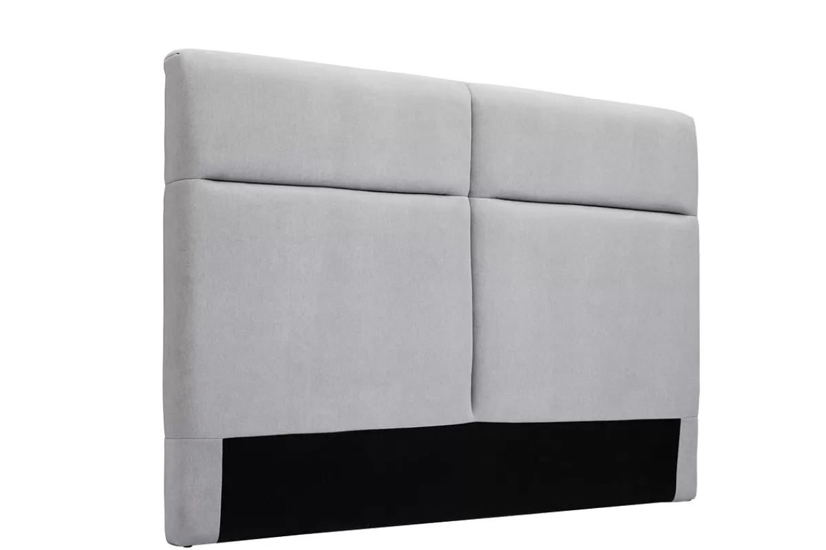 Miliboo Cabecera De Cama-Cabecero de cama de tela efecto aterciopelado gris 164 cm CHELSEA