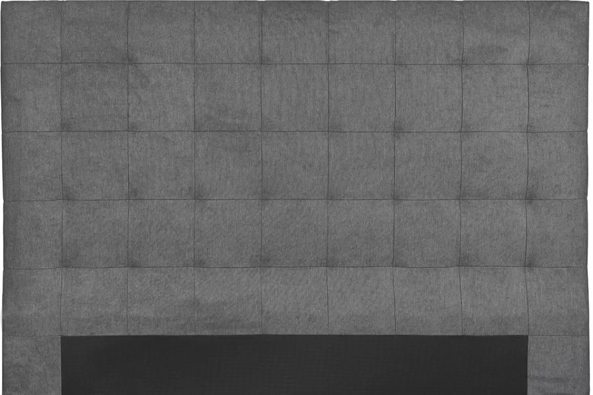 Miliboo Cabecera De Cama-Cabecero de cama en tela acolchada gris antracita 180 cm HALCIONA