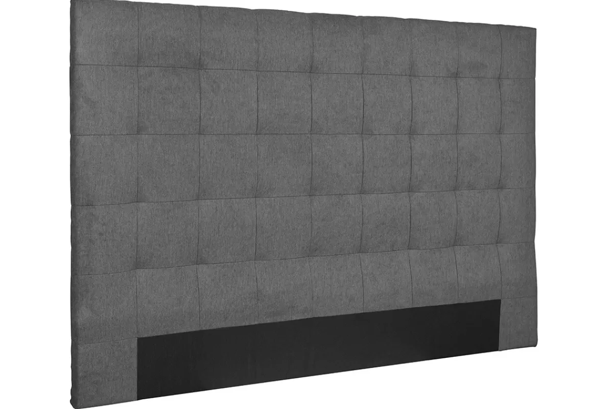 Miliboo Cabecera De Cama-Cabecero de cama en tela acolchada gris antracita 180 cm HALCIONA