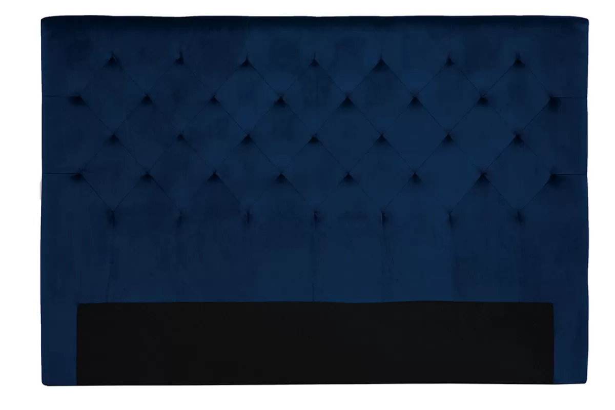 Miliboo Cabecera De Cama-Cabecero de cama tapizado con terciopelo azul noche 160 cm ENGUERRAND