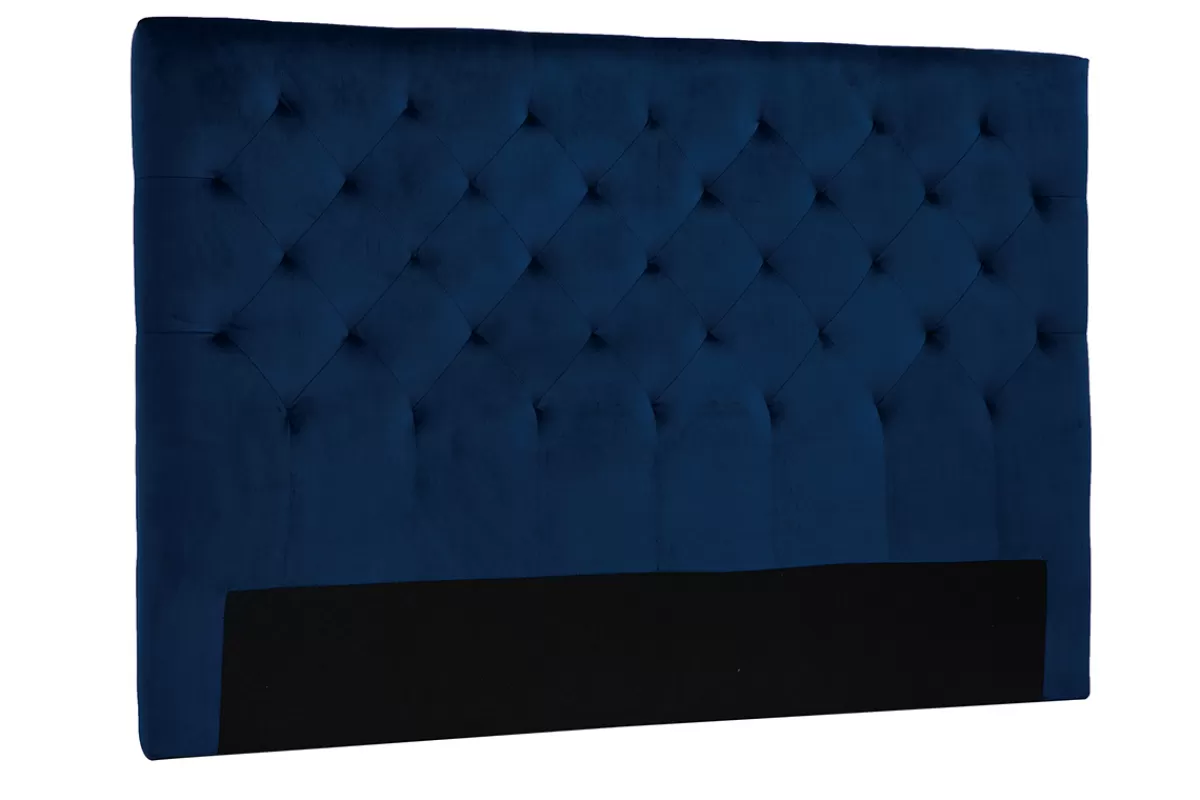 Miliboo Cabecera De Cama-Cabecero de cama tapizado con terciopelo azul noche 160 cm ENGUERRAND