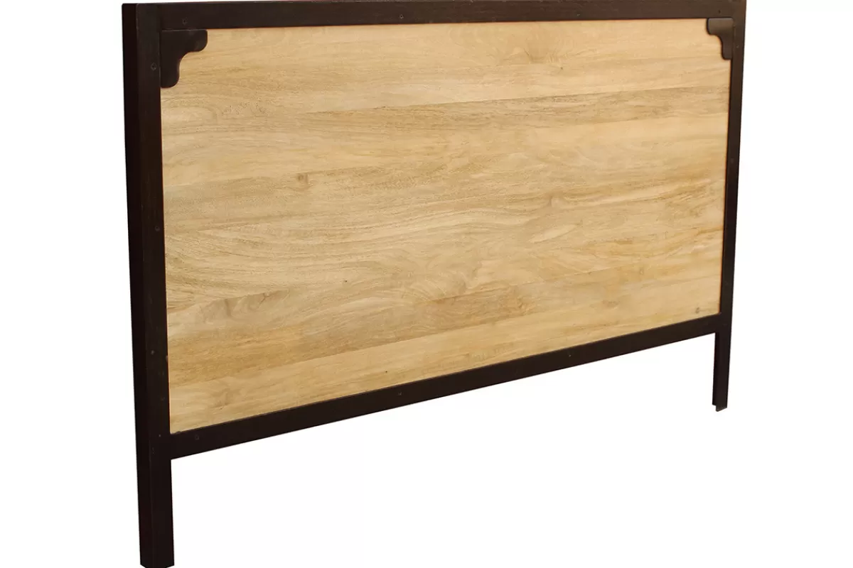 Miliboo Cabecera De Cama-Cabecero en metal y madera de mango INDUSTRIA