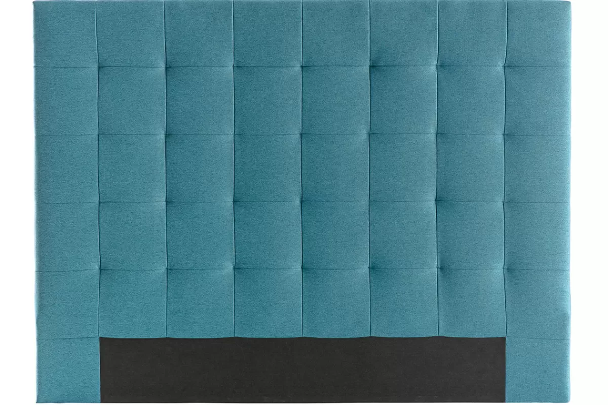 Miliboo Cabecera De Cama-Cabecero en tejido azul petróleo 160 cm HALCIONA