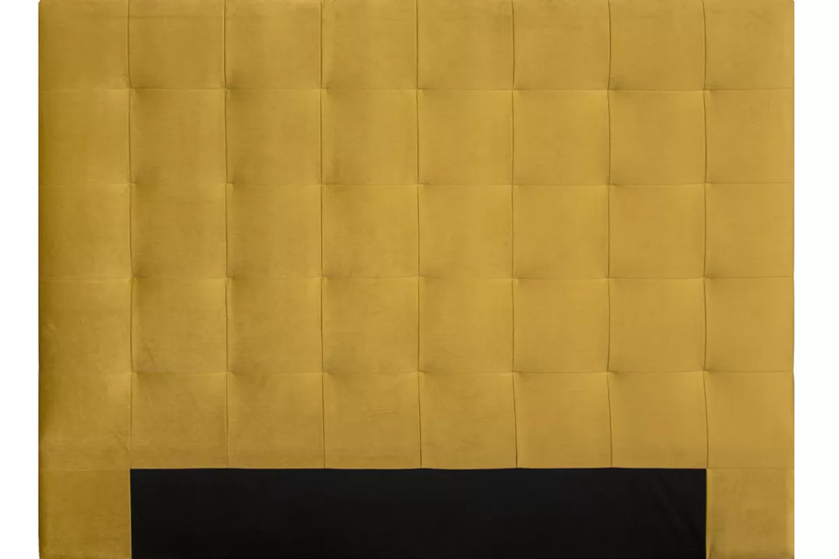 Miliboo Cabecera De Cama-Cabecero en terciopelo mostaza 160 cm HALCIONA