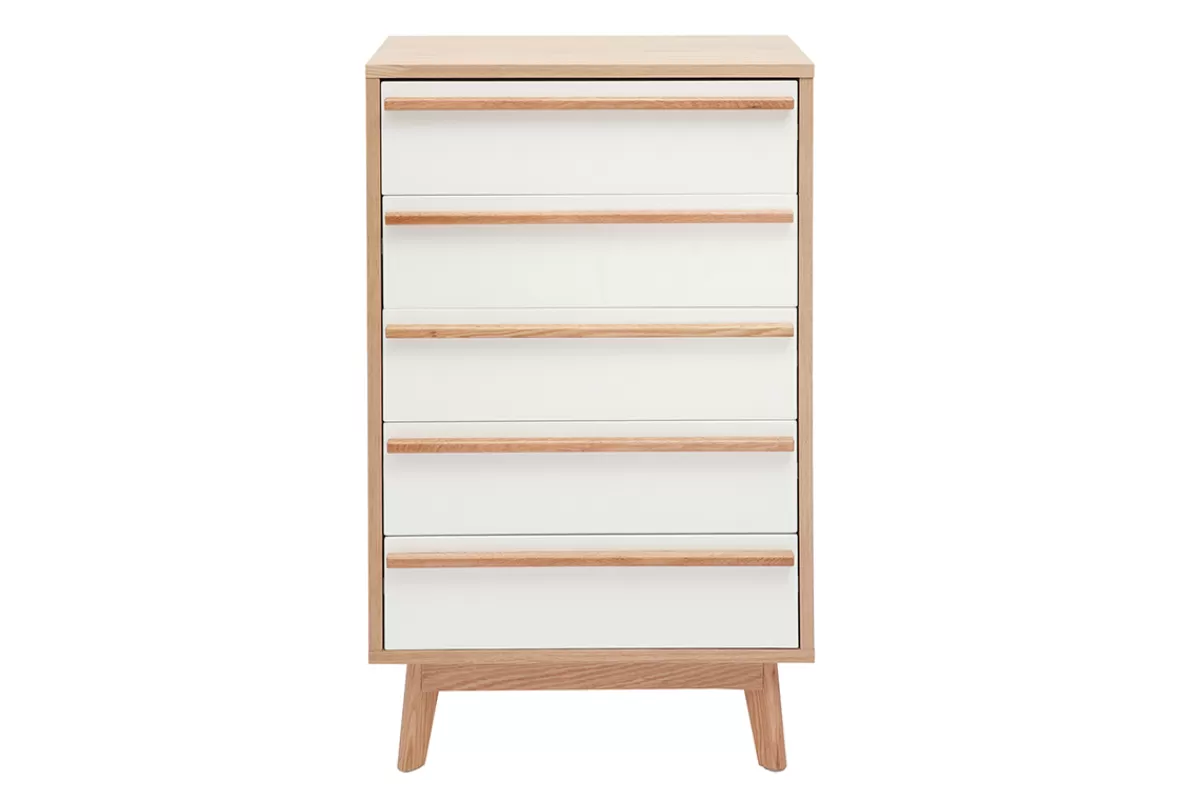 Miliboo Cómodas | Cómodas-Cajonera 5 cajones de diseño escandinavo HELIA