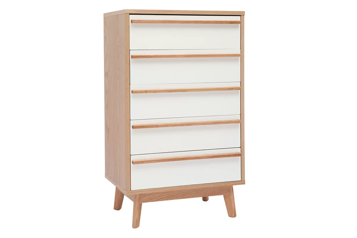 Miliboo Cómodas | Cómodas-Cajonera 5 cajones de diseño escandinavo HELIA