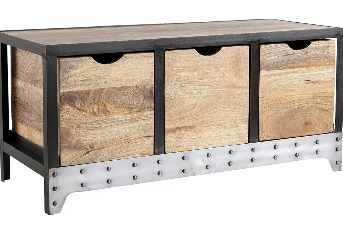 Miliboo Cómodas | Cómodas-Cajonera / zapatero industrial de madera maciza y metal ATELIER