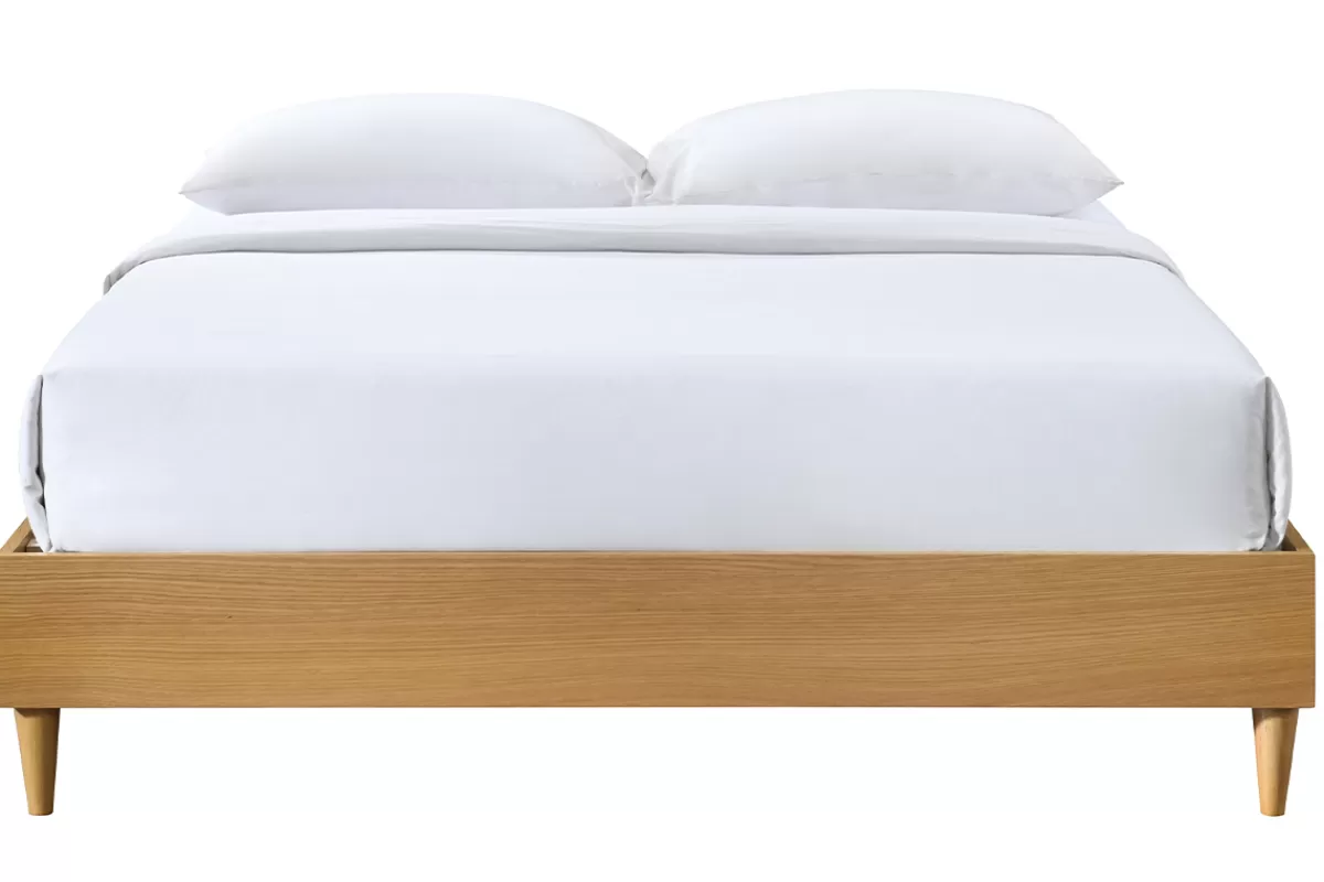 Miliboo Cama Matrimonial-Cama adulto 160 x 200 cm con somier acabado madera clara AYO