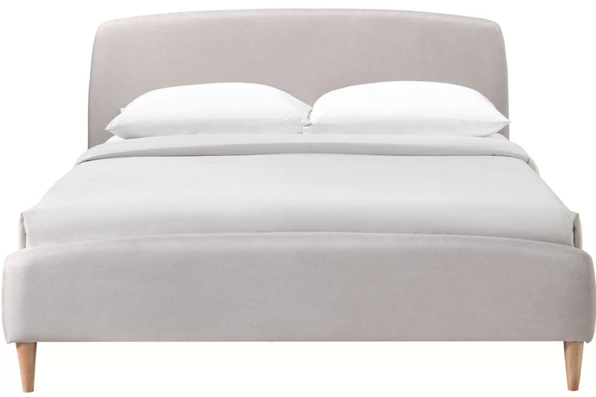 Miliboo Cama Matrimonial-Cama escandinava 140 x 200cm tejido beige NIELS