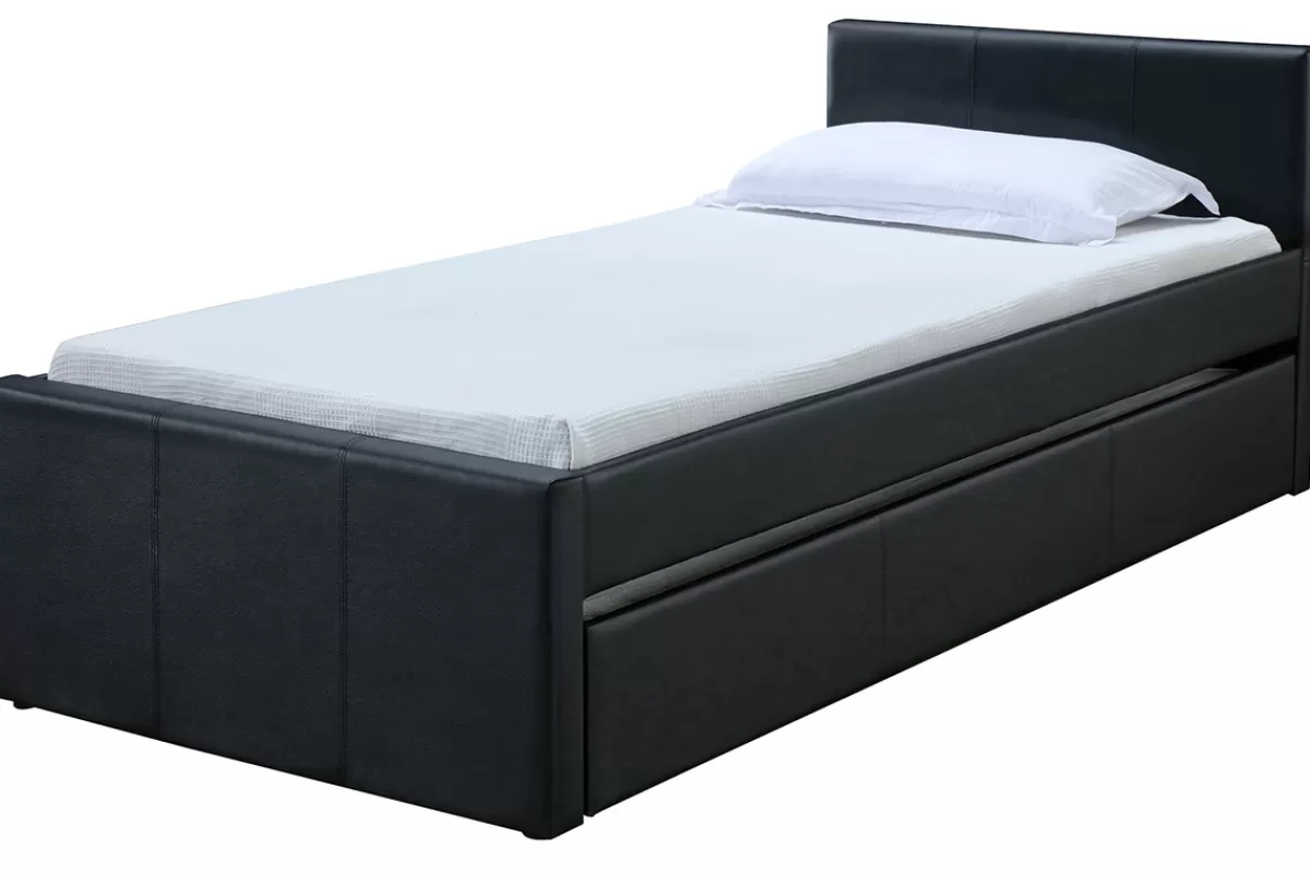 Miliboo Cama Matrimonial | Cama Para Niños-Cama nido 90 x 195 cm negro mate MACCO