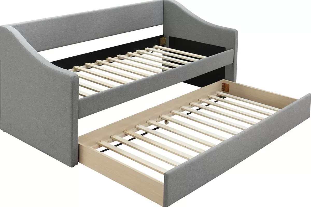 Miliboo Cama Matrimonial | Cama Para Niños-Cama nido 190x90cm gris claro BEKKER