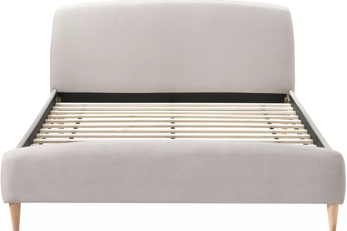 Miliboo Cama Matrimonial-Cama nórdica 160 x 200cm tejido beige NIELS