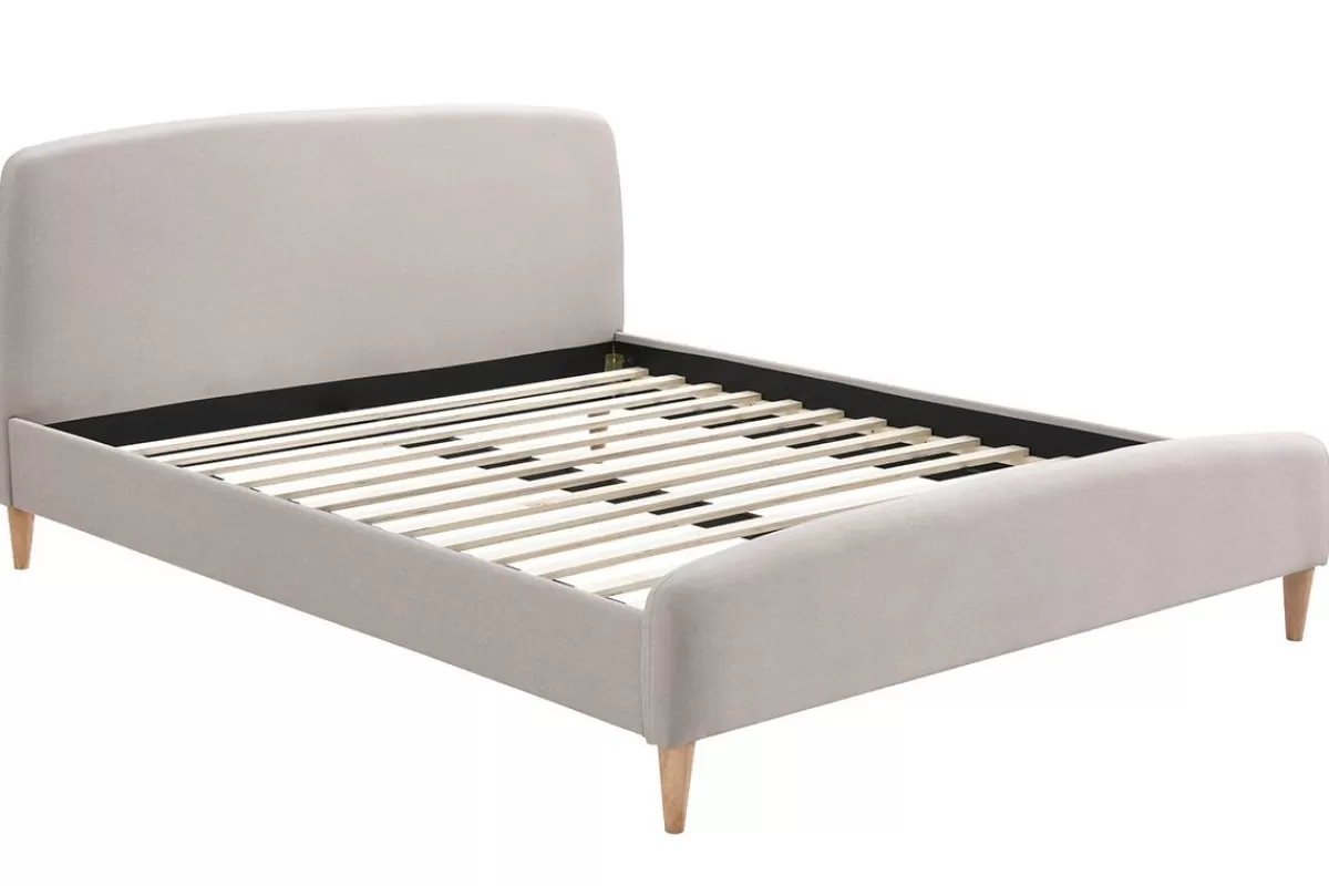 Miliboo Cama Matrimonial-Cama nórdica 160 x 200cm tejido beige NIELS