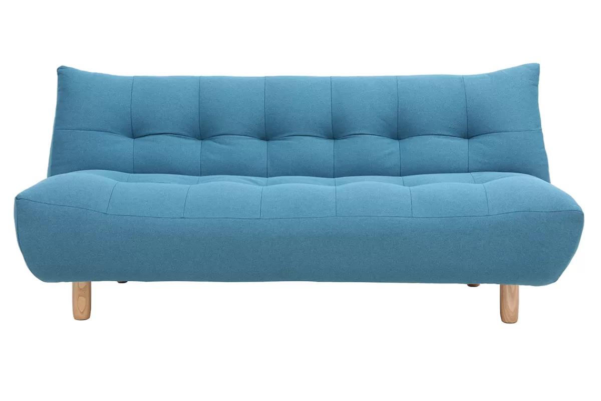 Miliboo Sofá Cama-Canapé convertible scandinave bleu canard YUMI