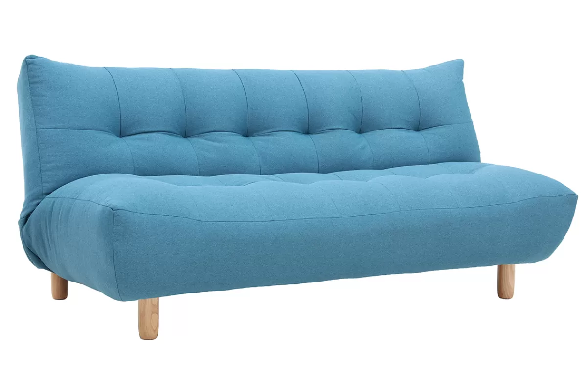 Miliboo Sofá Cama-Canapé convertible scandinave bleu canard YUMI