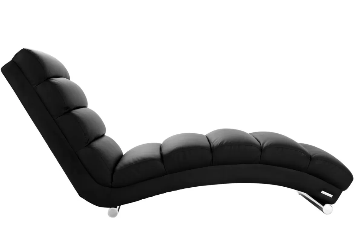 Miliboo Sillones De Relax | Sillón-Chaise Longue de diseño negra TAYLOR