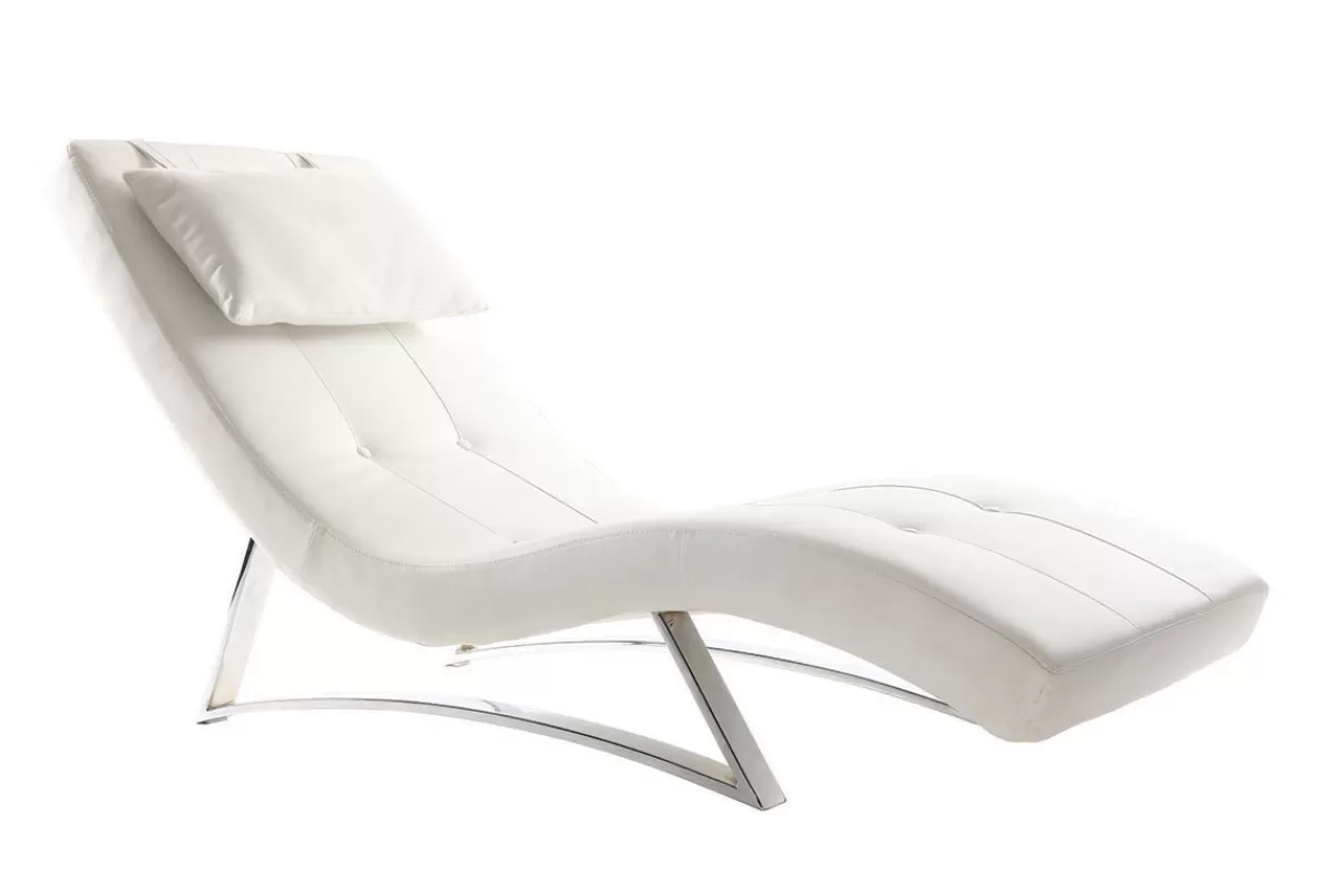 Miliboo Sillones De Relax | Sillón-Chaise longue diseño blanco MONACO