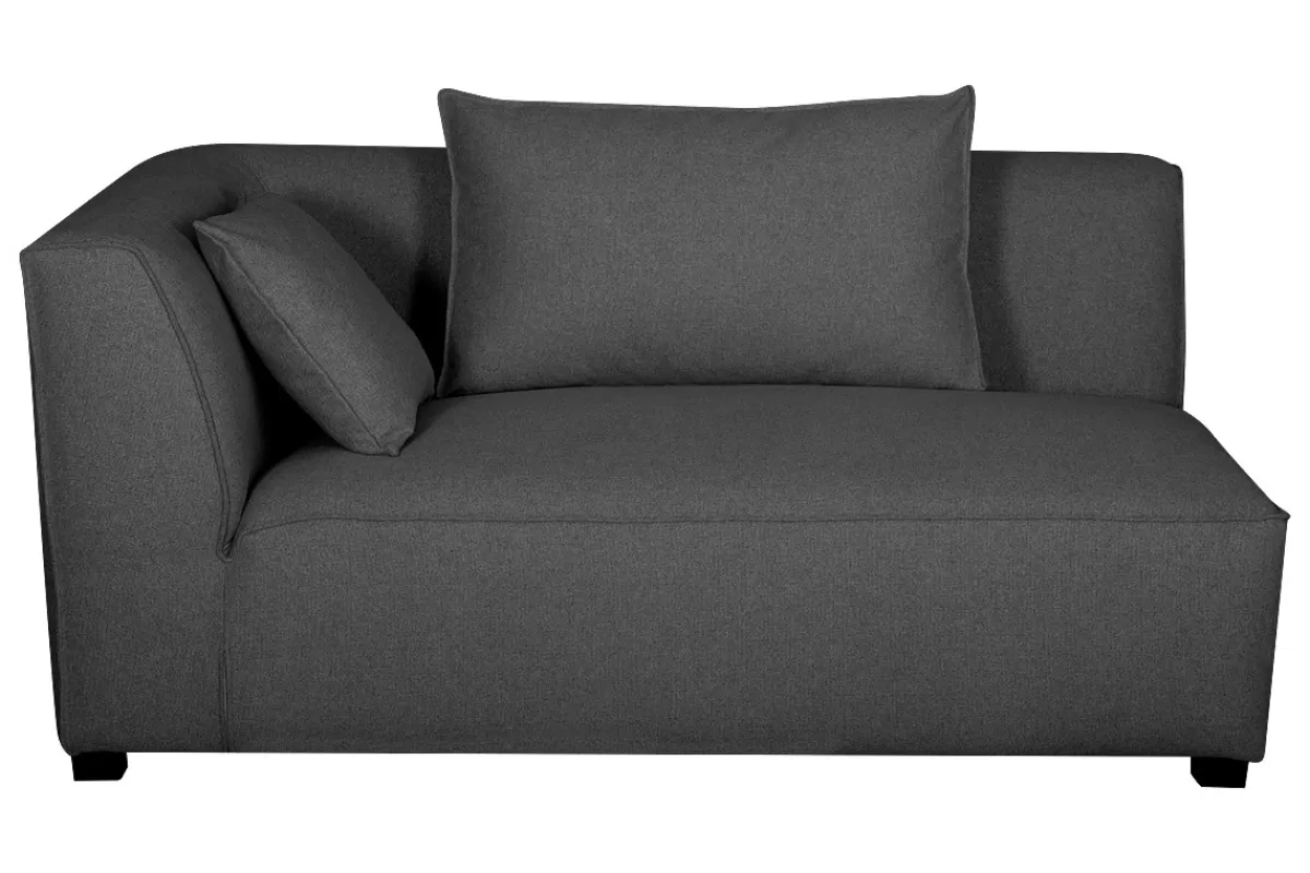 Miliboo Sofá Esquinero | Sillones Cama-Chaise longue esquina izquierda gris antracita PLURIEL
