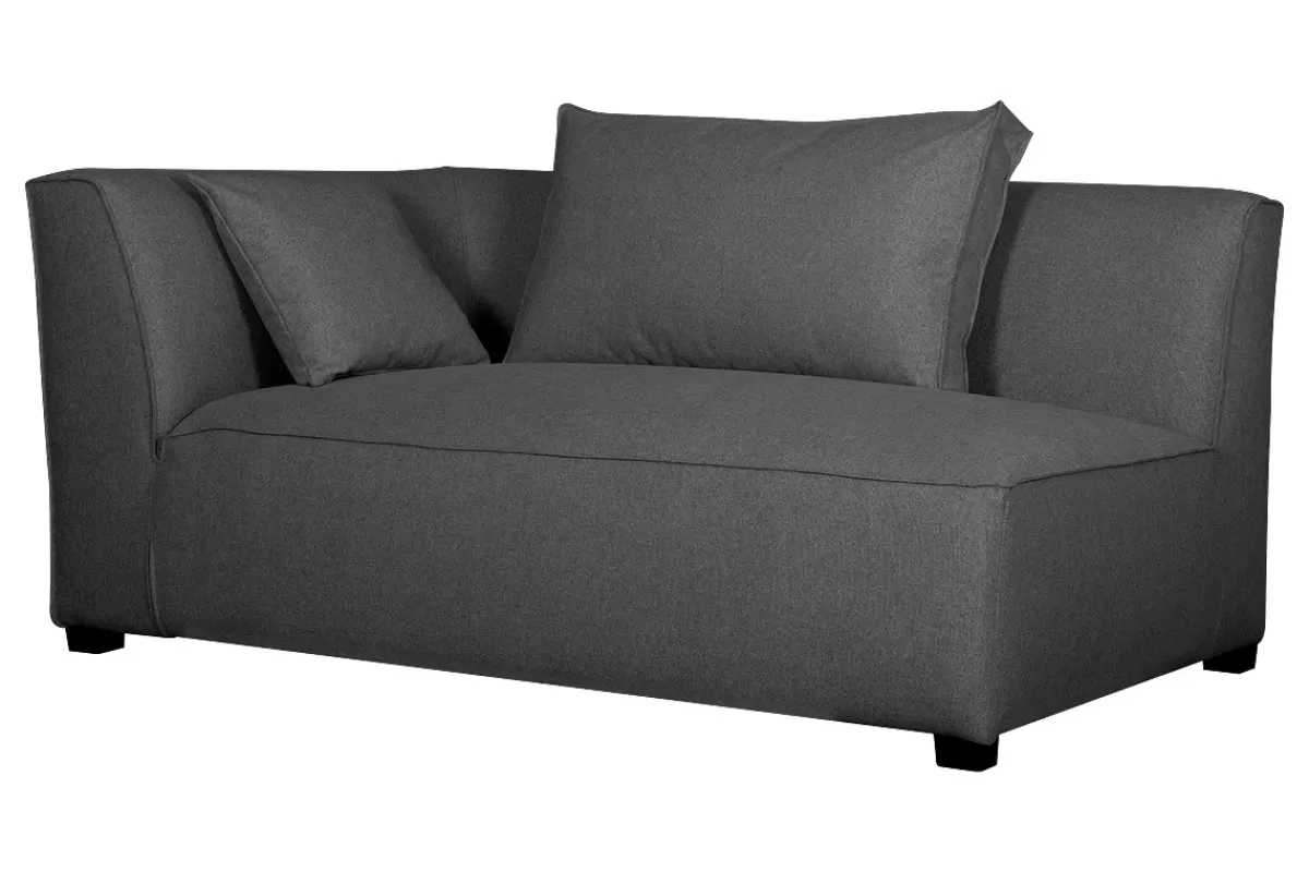 Miliboo Sofá Esquinero | Sillones Cama-Chaise longue esquina izquierda gris antracita PLURIEL