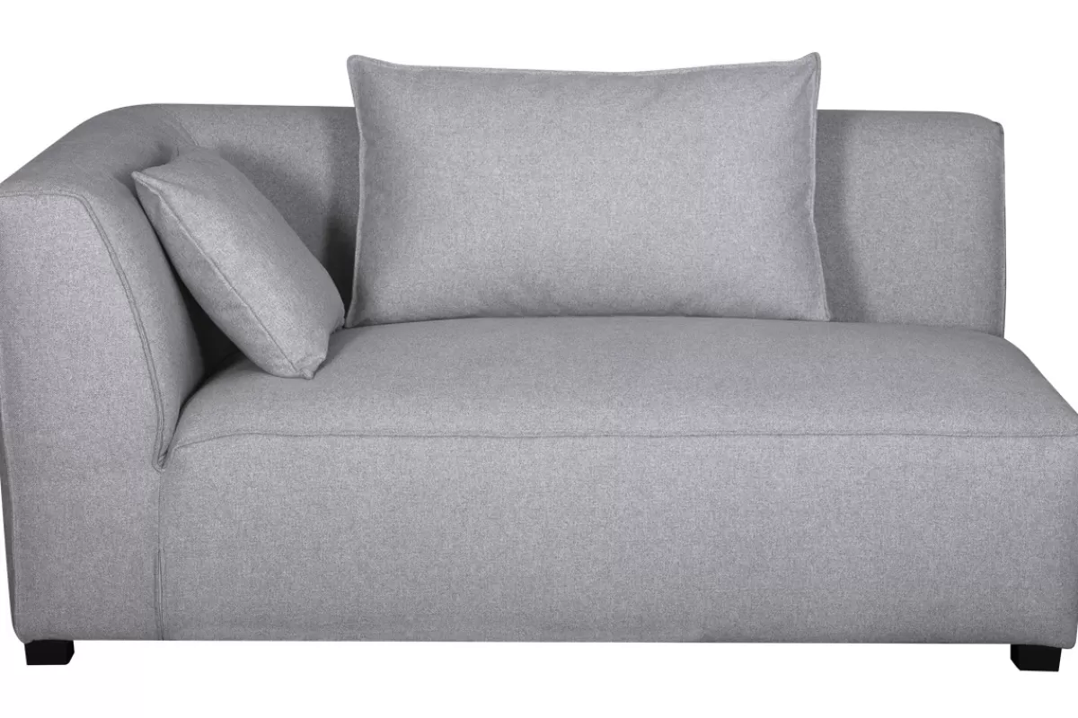 Miliboo Sofá Esquinero | Sillones Cama-Chaise longue esquina izquierda gris claro PLURIEL
