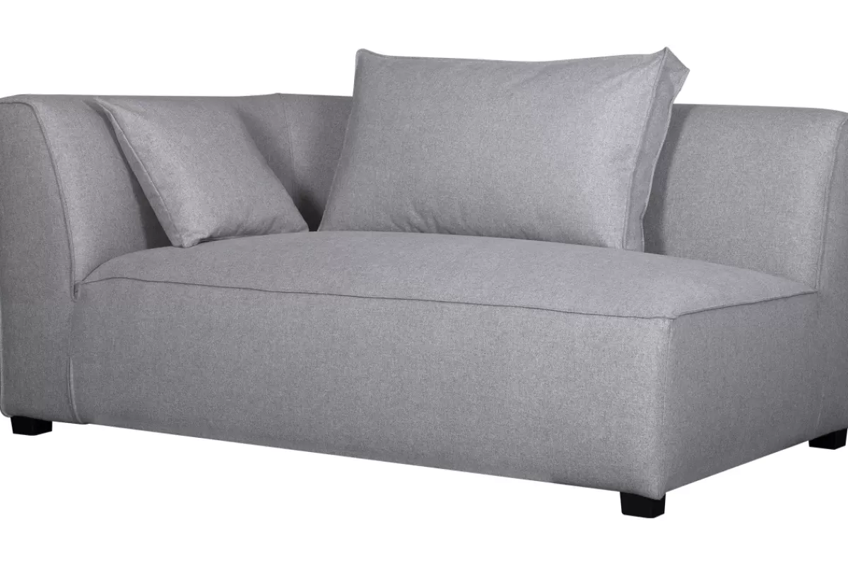 Miliboo Sofá Esquinero | Sillones Cama-Chaise longue esquina izquierda gris claro PLURIEL