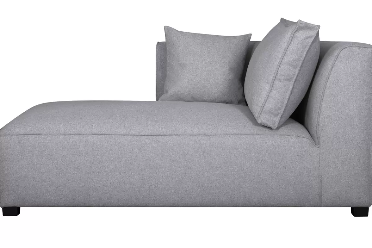 Miliboo Sofá Esquinero-Chaise longue esquina izquierda tejido gris perla PLURIEL