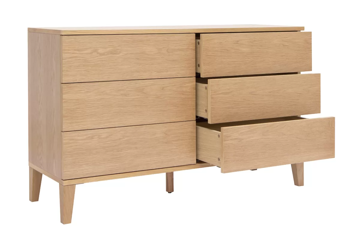 Miliboo Cómodas | Cómodas-Cómoda de 6 cajones de madera clara 120 cm FREDDY