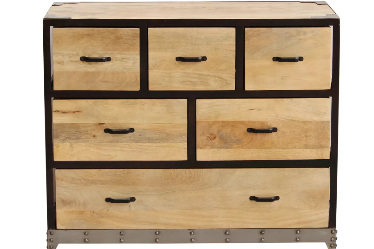Miliboo Cómodas | Cómodas-Cómoda industrial madera maciza INDUSTRIA