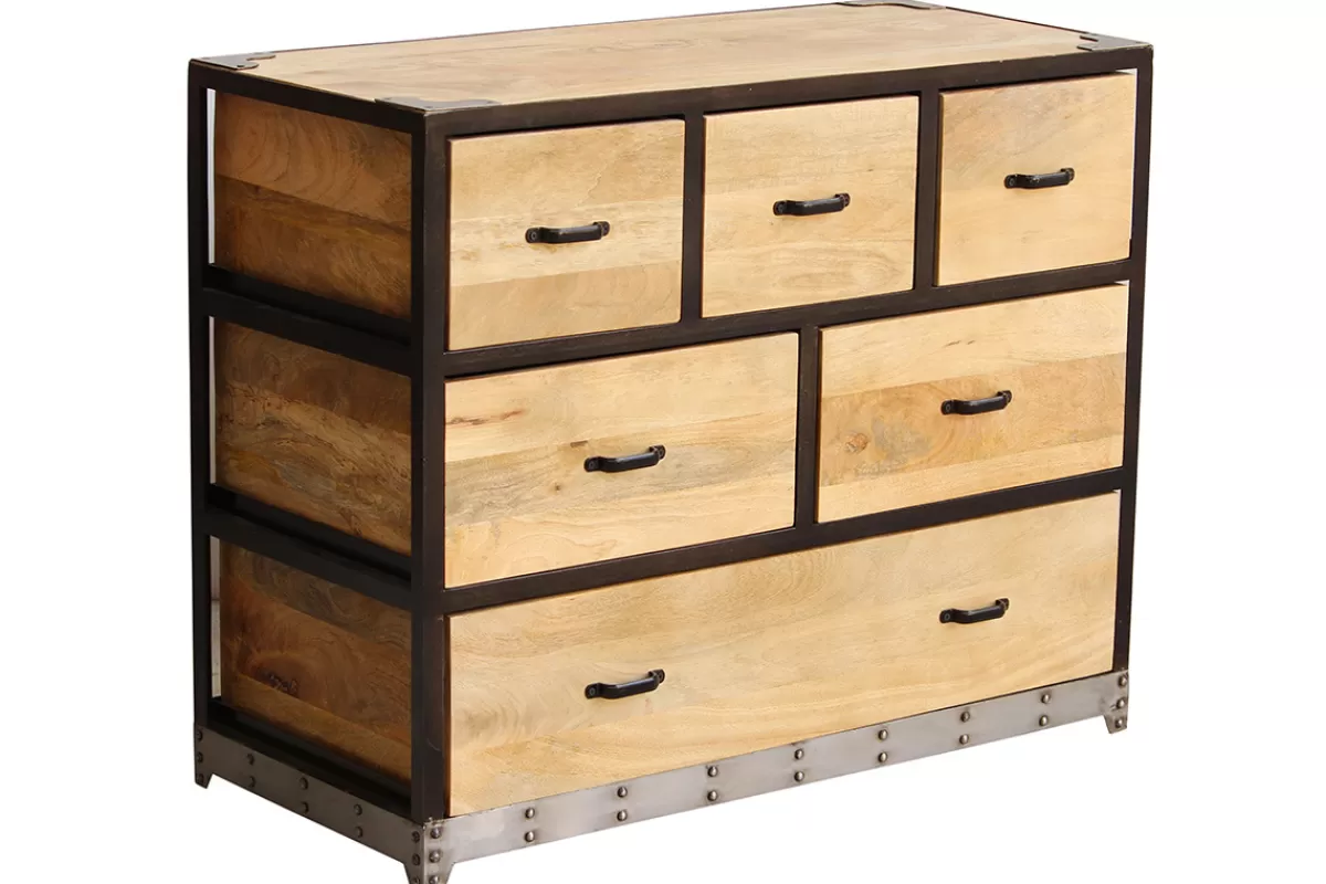 Miliboo Cómodas | Cómodas-Cómoda industrial madera maciza INDUSTRIA